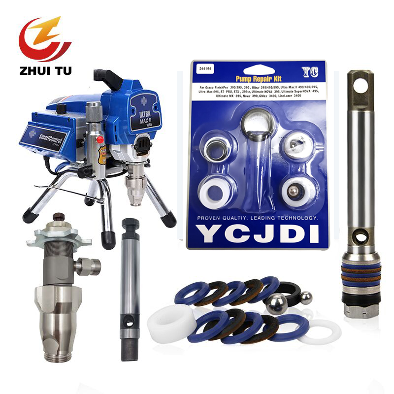 

ZHUI TU Airless Sprayer Filter Pump Plunger Rod 695 795 Seal Gasket For For 390/395/490/495/1095/5900/7900 PC Series