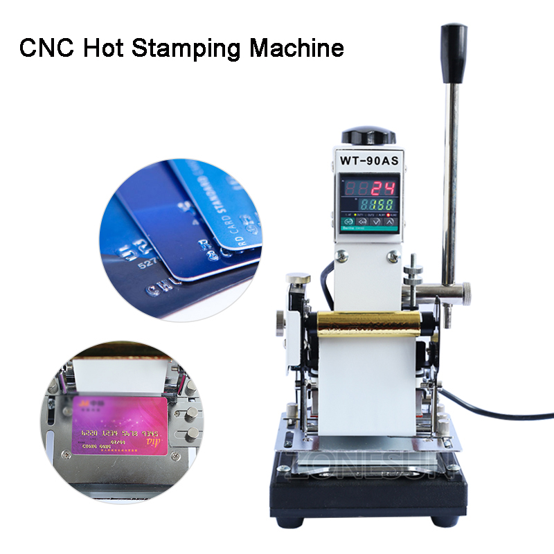 

WTJ-90A 220V/110V Manual PVC Cards Leather LOGO Hot Foil Stamping Embossing Machine Heat Press Machine Punch Press