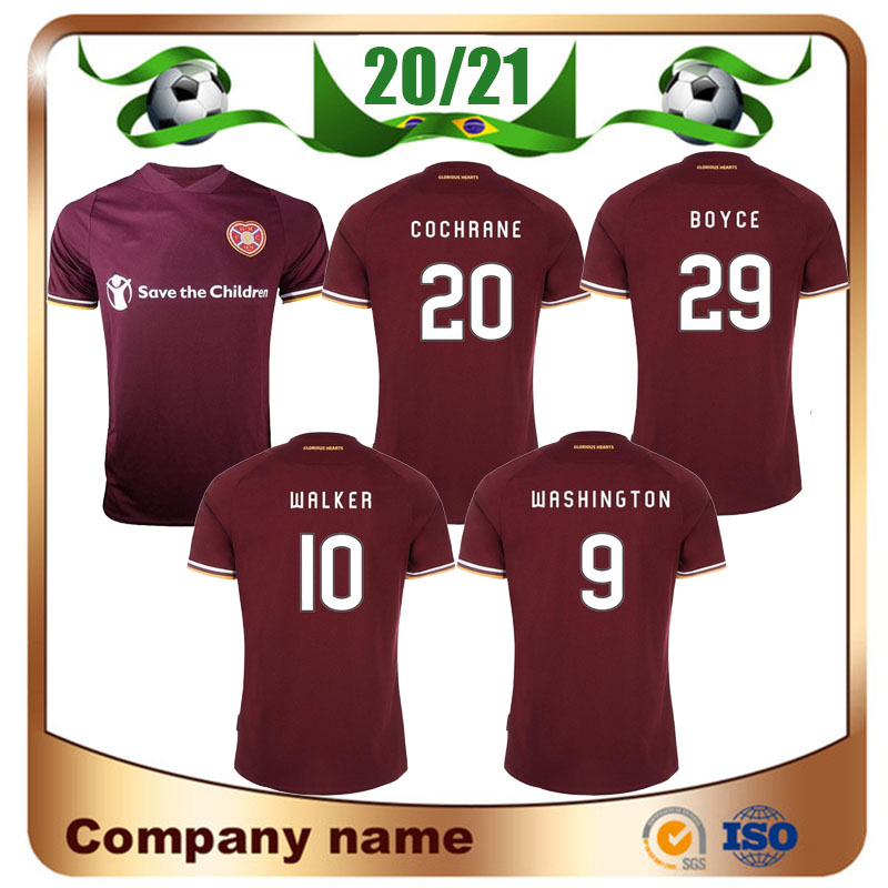 

20/21 Heart of Midlothian Soccer Jersey 2021 #10 WALKER WASHINGTON IKPEAZU Soccer shirt #20 COCHRANE BOYCE MORRISON Football Uniform, Home