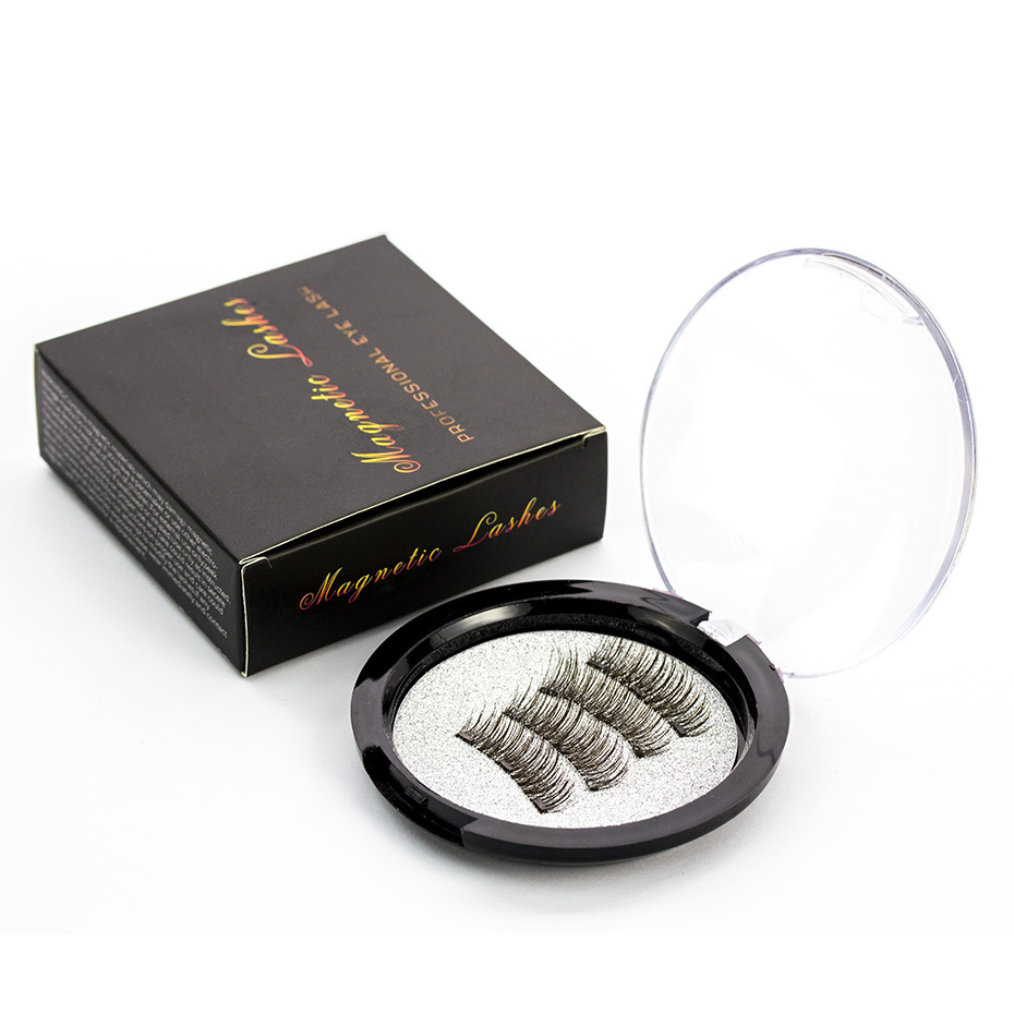 Vente en gros Faux Cils Faux magnétique réutilisable Extension naturelle 3D Cils Cils magnétiques 4pcs / set Outils de maquillage des yeux
