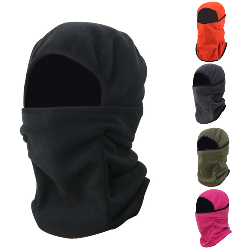 

Fashion Unisex Winter Warm Fleece Balaclava Windproof Breathable Hooded Collar Scarf Beanie Hat, Black