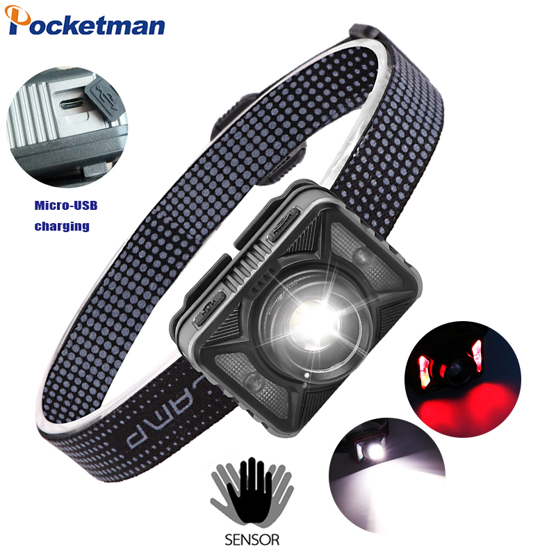 

XHP50 Multifunctional Headlamp Strong Light Induction Headlight Body Motion Sensor LED Head Light USB Rechargeable Head Lamp