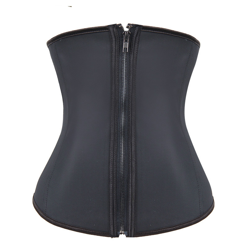 

2020 Zipper Latex Waist Trainer For Women Body Shaper Fajas Reductoras Black Shapewear Plus Size Corset 3XL 4XL