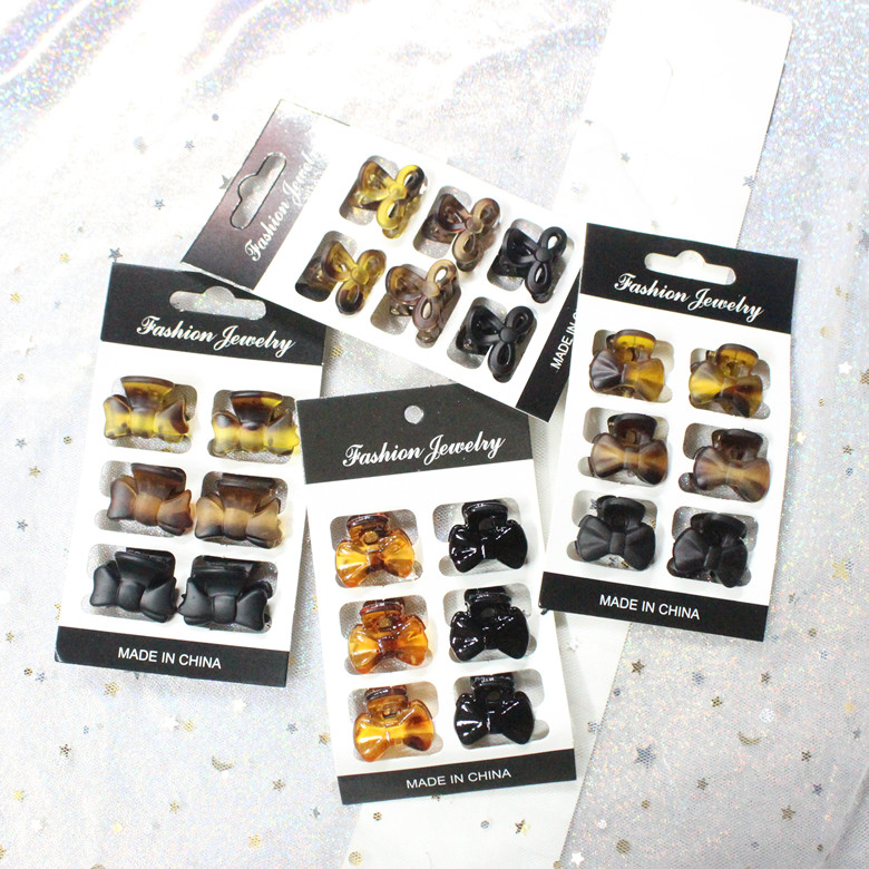 

6pcs/set crab claw clips For Female children Women Hair Accessories Geometric Shape Headwear Matte texture Hairpin