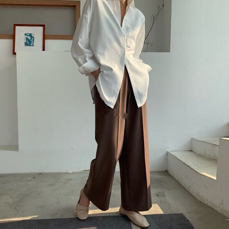 

2020 Spring Autumn White Formal Shirt Women Shirts Suede Long Sleeve Casual Concise Lapel Shirt Ladies Blouse Streetwear Solid, Black