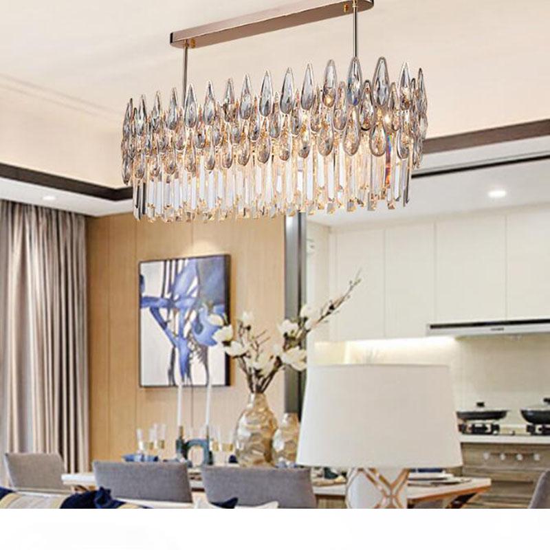 

Luxury K9 Crystal Chandelier Plating gold Led Lights Dining Room Crystal Chandelier Modern Pendant Lighting E14 Luminaires