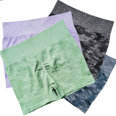 

Camo Energy Seamless Shorts Women High Waist Fitness Workout Yoga Shorts Push Up Hip Super Stretchy Sports Running Gym, Black