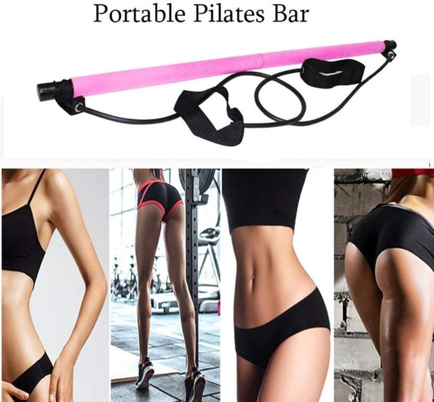 

Pilates Bar Set Pilates Stick Bar With Resistance Bands Portable Fitness Stretch,Twisting,Sit-Up Resistance Band