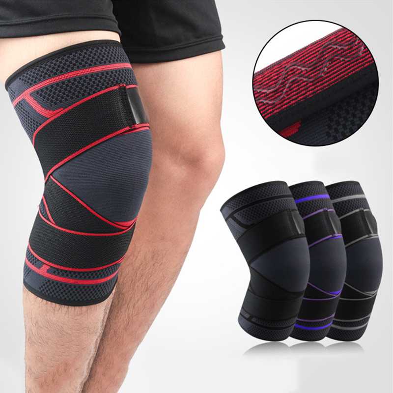 

1Pcs Dual-use Pressurized Knee Support Sports Elastic Wrap Crossfit Fitness Running Basketball Volleyball Cycling Brace Guard, Purple-no strap
