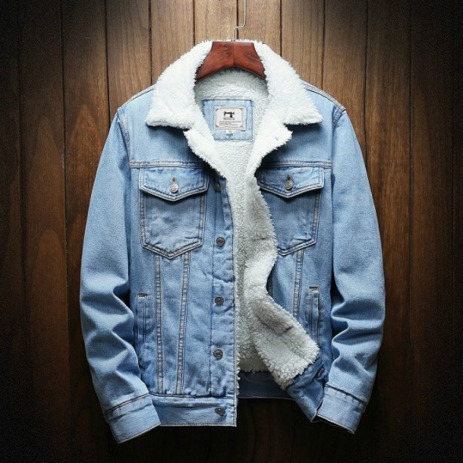 

Men Fashion Jackets Designer Winter Thick Denim Jackets Mens Lapel Long Sleeved Casual Loose Coats 2020 Autumn WinterTop Quality, Black