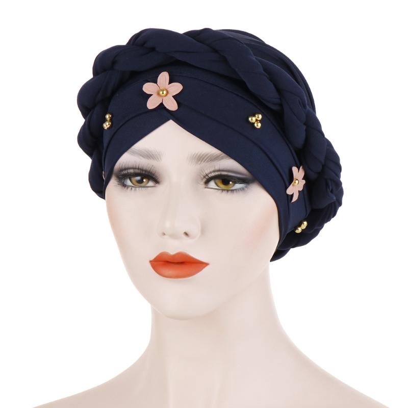 

Fashion Muslim Hijab Women Turban Hat Braid Knot Lady Head Scarf Hijab Muslim Inner for Women Hair Accessories Hair Loss