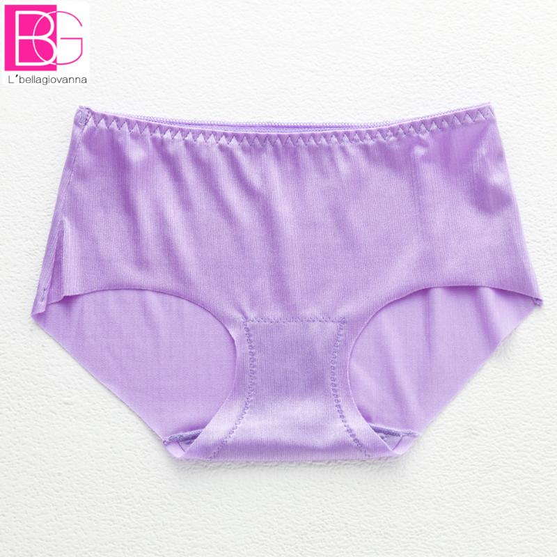 

Women Seamless Panties One Piece Briefs for Teenage Girls Shining Ice silk Underwear wholesale active student girls intimates, 6pcs random colors