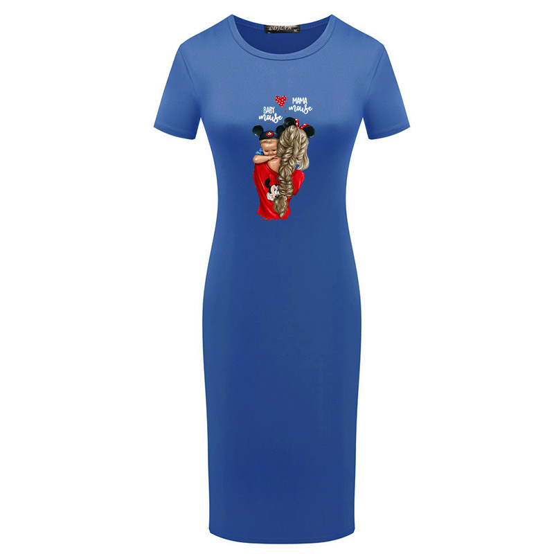 

Summer Fashion Dresses Women Diy Printed Short Sleeve Dress Women Designer Bodycon Dress 5 Color -XL Size Mon Casual Clothing, Green