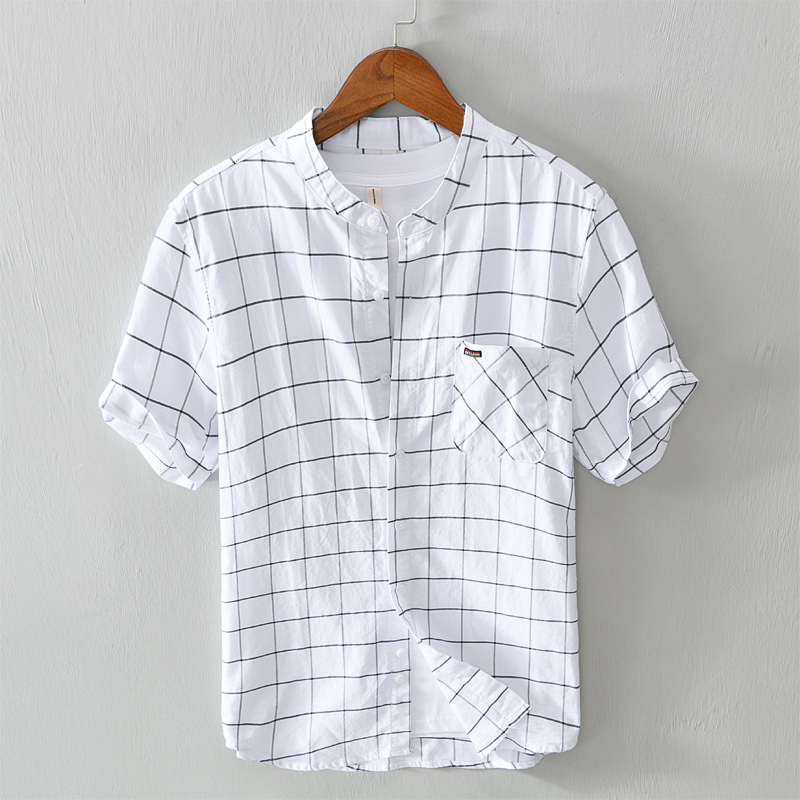

Suehaiwe's style Italy brand short sleeve cotton shirt men fashion comfortable shirts for men white plaid shirt mens chemise