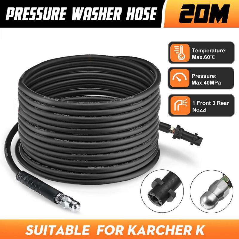 

Car Washer 20 Meters 5800PSI Sewer Drain Water Cleaning Hose Pipe Cleaner for Karcher K2 K4 High Pressure Washer