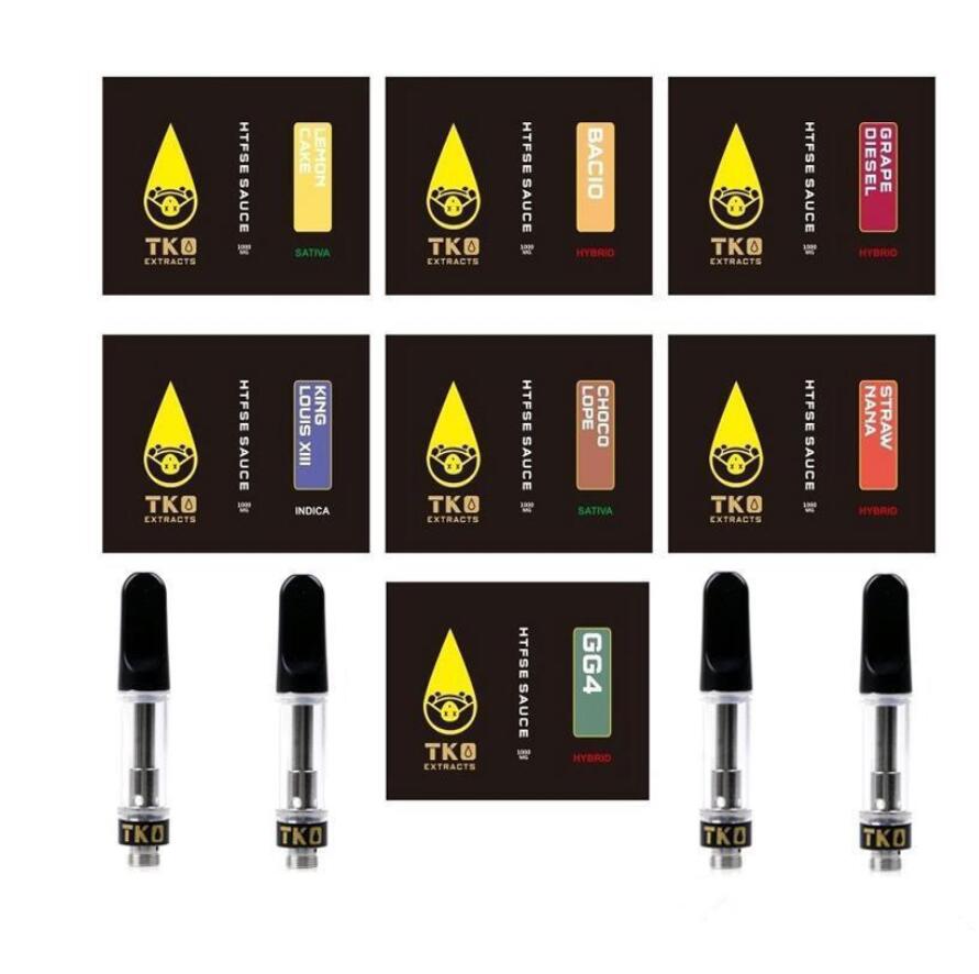 

0.8ml TKO Cartridges 1ml Ceramic Vape Cartridge Packaging TKO Extracts Dab Pen Wax Vaporizer 510 Thread Empty Oil Atomizer E Cigarette Carts