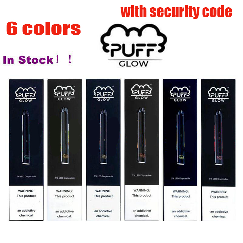 

Puff Bar Glow Disposable Device Pod Starter Kit 500 PUFF Glow vaporizer 1.4ml Pre-filled Cartridge 280mAh Battery LED Light with code