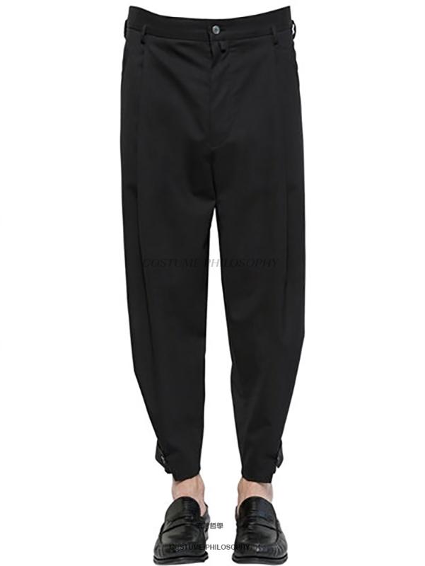 

men' clothing Hair Stylist Catwalk British fashion casual harem pants trousers plus size singer costumes, Black