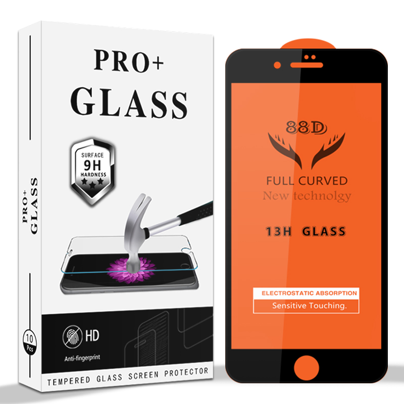 

Full Screen Protector for iphone 4 5 6 7 8 6plus 7plus 8plus Tempered Glass [Full Coverage] with Paper Box