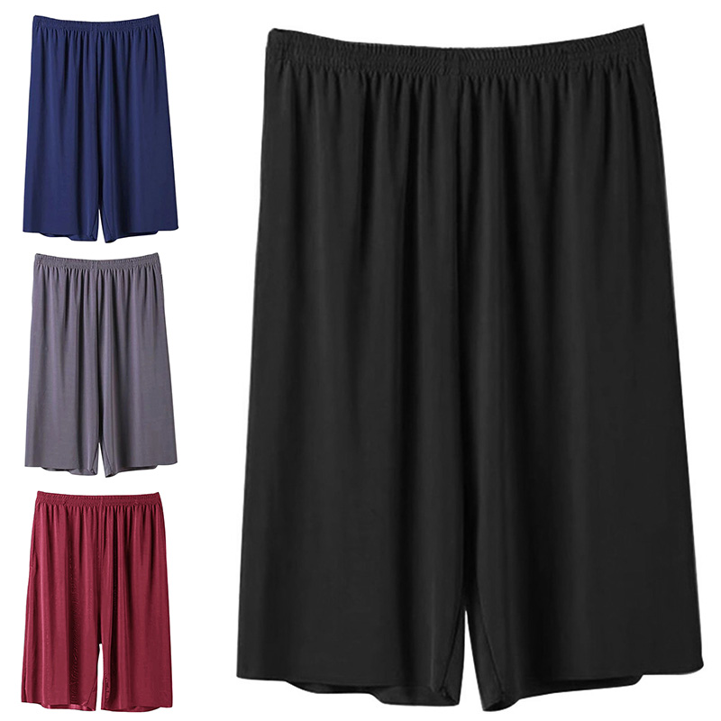 

Newly Ice Silks Quick Drying Men Casual Pants Shorts with Pocket Daily Home Travel Summer Beach Shorts FIF66, Black