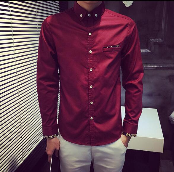 

HOT 2020 Spring Men New Wine Red Thin Leisure Fashion Big Yards Long Sleeve Shirts /--5XL, Black