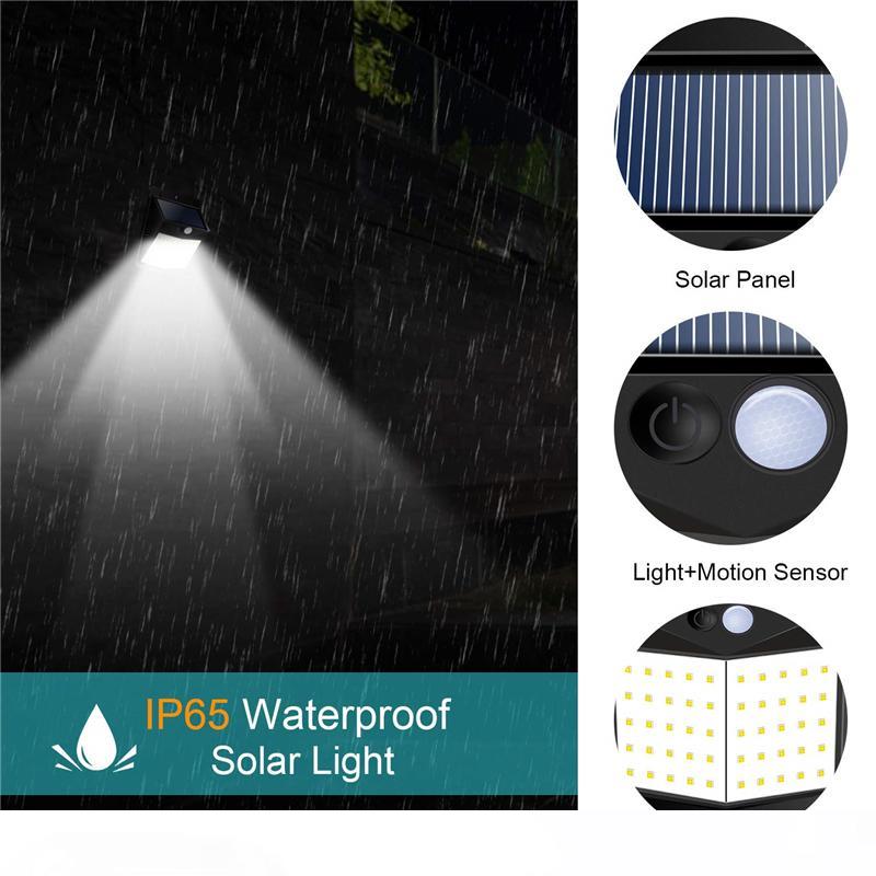 

Solar Lights Outdoor 50 Led Human Body Induction Wall Lamp Waterproof Super Bright Security Solar Lamp for Garden Front Door Yard Fence