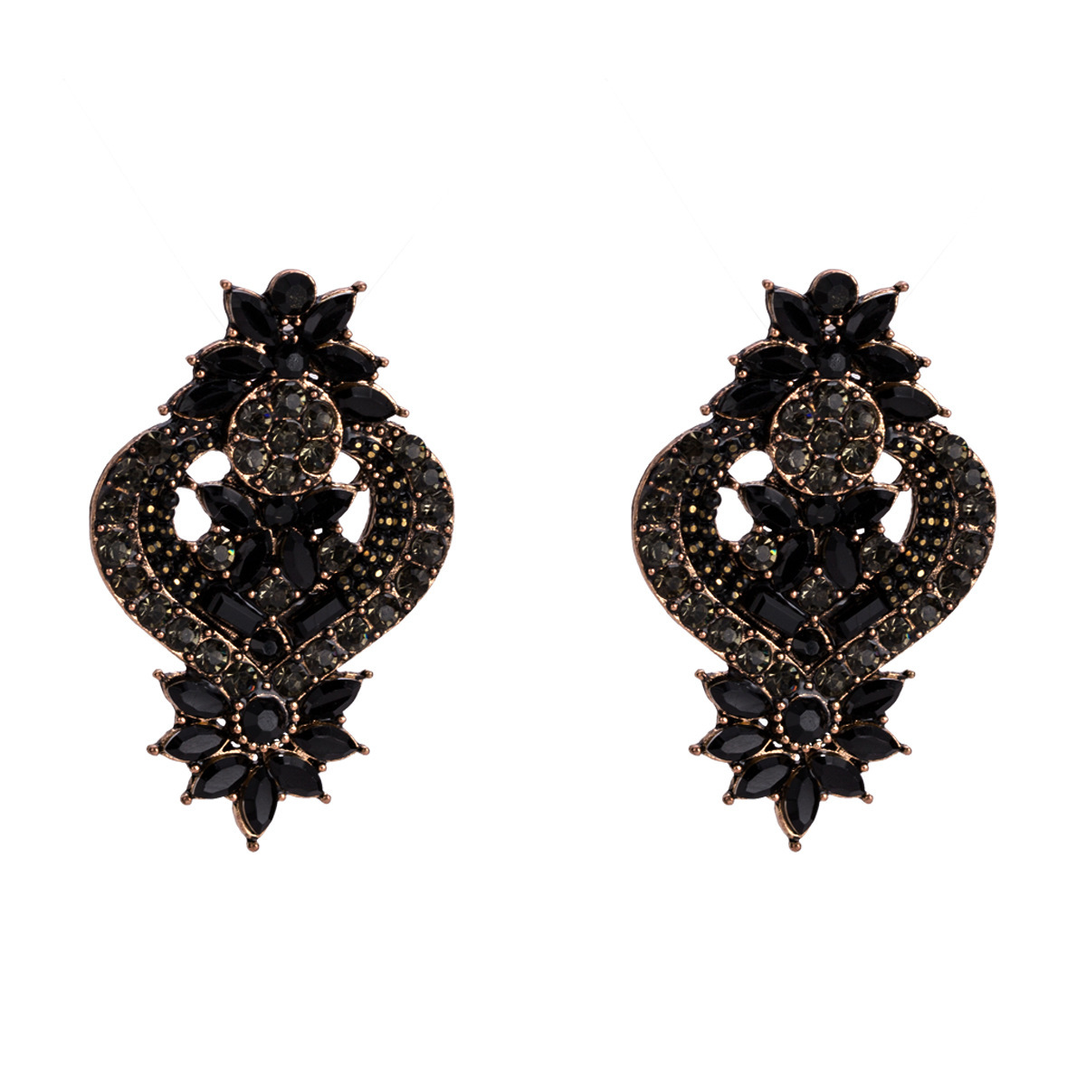 

Exaggerated diamond-studded alloy earrings women's autumn bohemian style