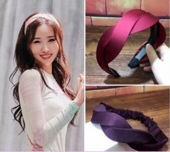 

50pcs/lot DIY Simple Multi Fabrics Handmade Knitting Wide Head Bands Wave HeadBands Hair Styling Tools Accessory HA1273