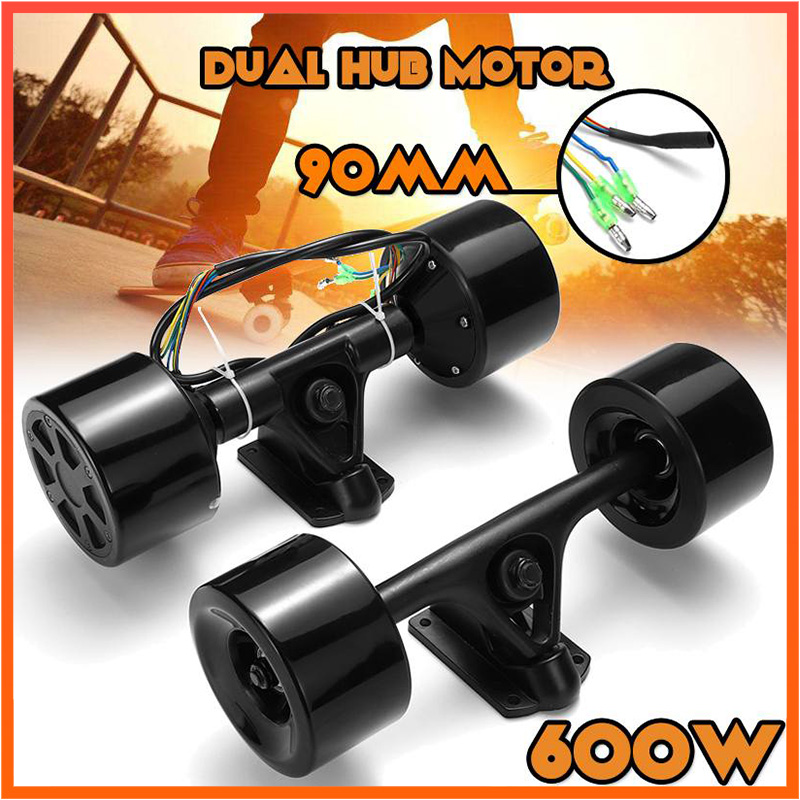 

Electric Skateboard 600W DC Brushless Wheel Motor Remote Control Mini Cruiser Longboard Double Drive Scooter Hub Motor Kit, Controller