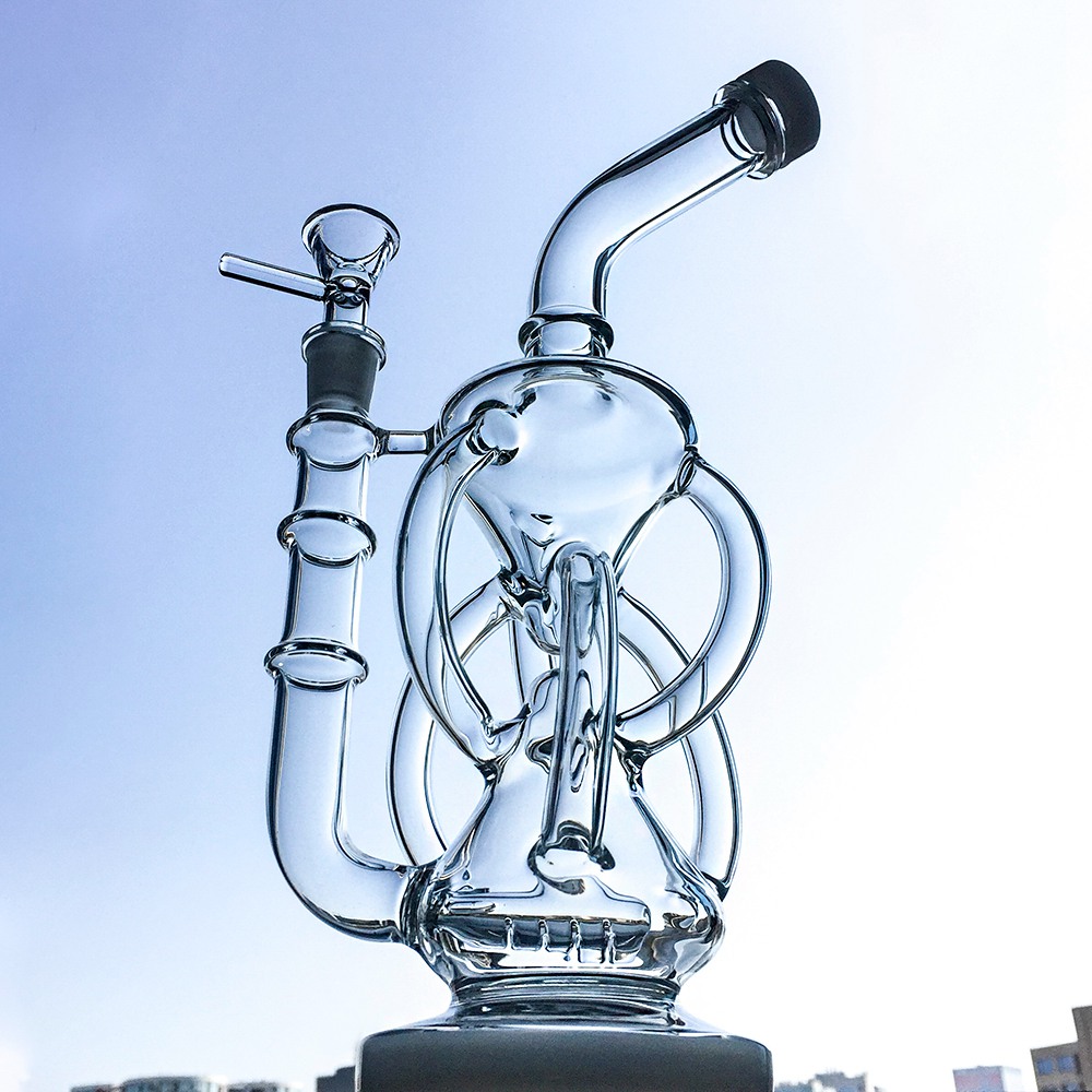 

11 Inch Big Glass Bong Inline Perc Oil Dab Rigs Recycler Beaker Bong 14mm Female Joint With Bowl