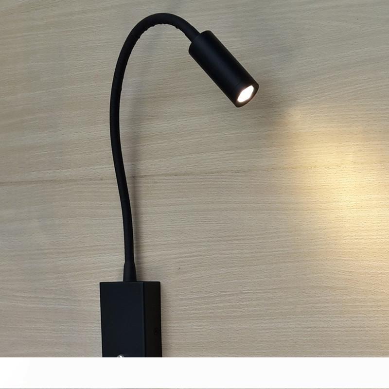 

Topoch Bed Lamps for Reading with Switch Hard-wired Flat Black Flexible Arm Quality Driver LED 3W Soft Light No Glare