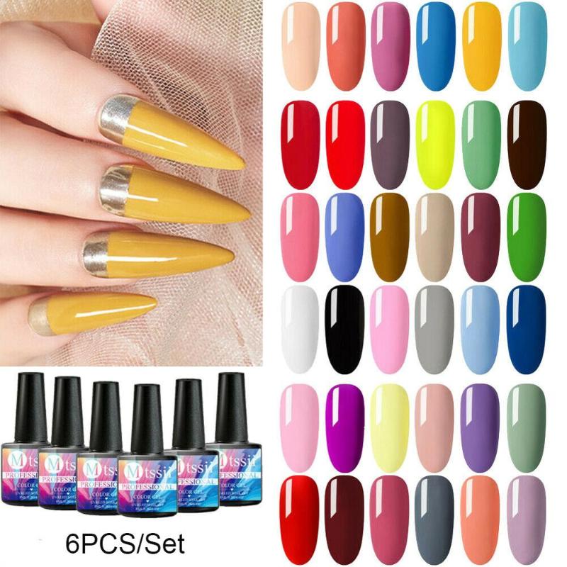 

Mtssii Gel Nail Polish Set Hybrid Varnishes 6Pcs Base Top Coat For Nails UV LED Lamp Gel Kits DIY Manicure Nails Polish Set