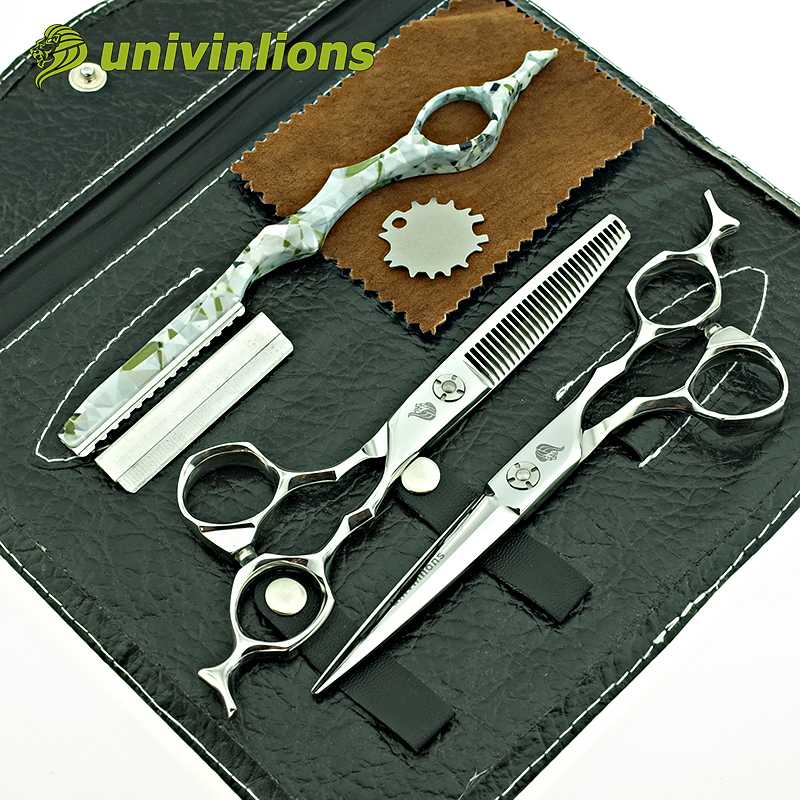

univinlions 6" best hair scissors japanese hairdressing scissors professional hair cutting scisors barber thinning set