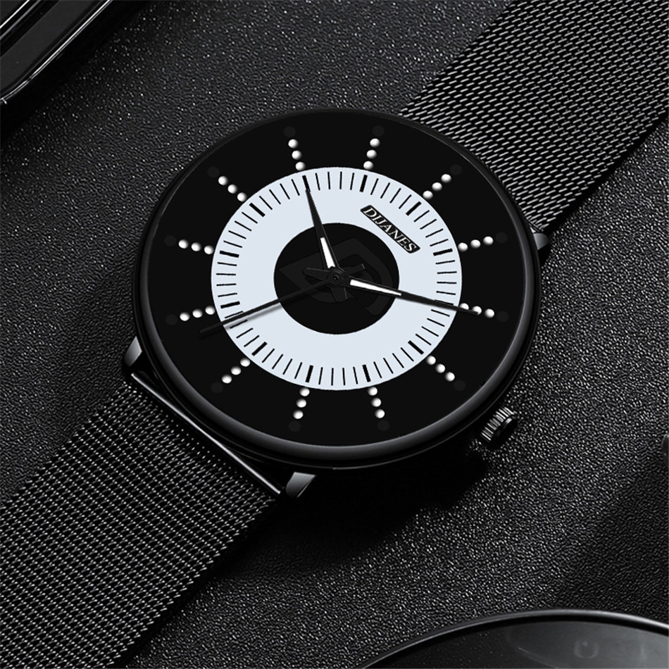 2021 Minimalist Mens Fashion Black Classic Watches Luxury Men Business