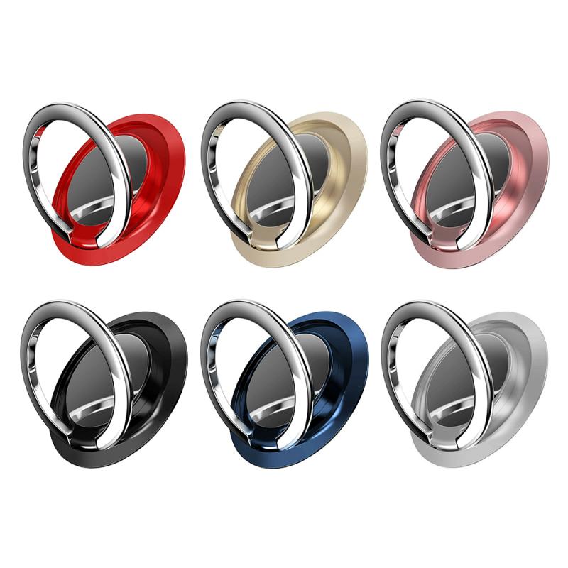 

Metal Mobile Finger Ring Phone Holder Universal 360 Degree Rotation Phone Stand Holder Magnetic Car Bracket Stand Accessories, Rose gold