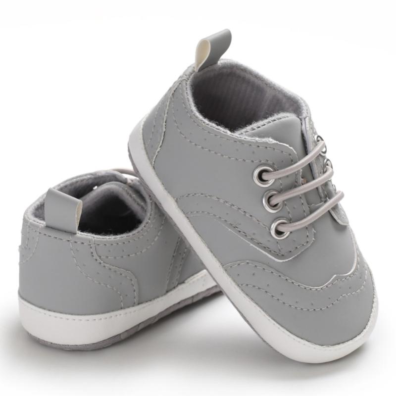 

Newborn Baby Boys Shoes Spring Classic Shoes PU Leather First Walkers Lace-Up Walking Prewalkers -18M