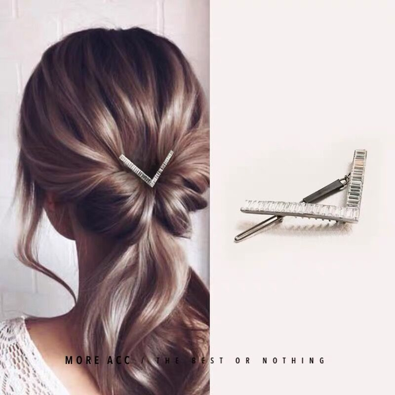 

6.8CM Luxury Crystal Hair Jewelry For Women Cubic Zircon Metal Hairpins Wedding Ornament Hair Clips Geometric Accessories