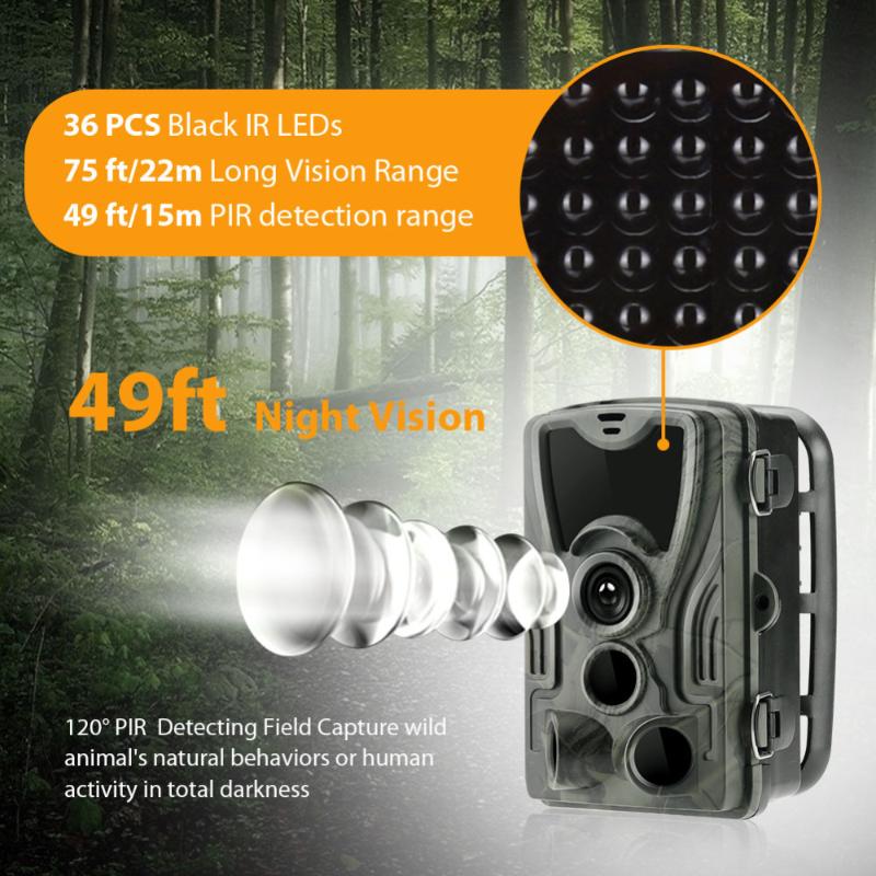 

HC801A Hunting Camera Night Version Hunting Trail Cameras 16MP 1080P IP65 Photo Trap 0.3s Trigger Wildlife Camera Surveillance