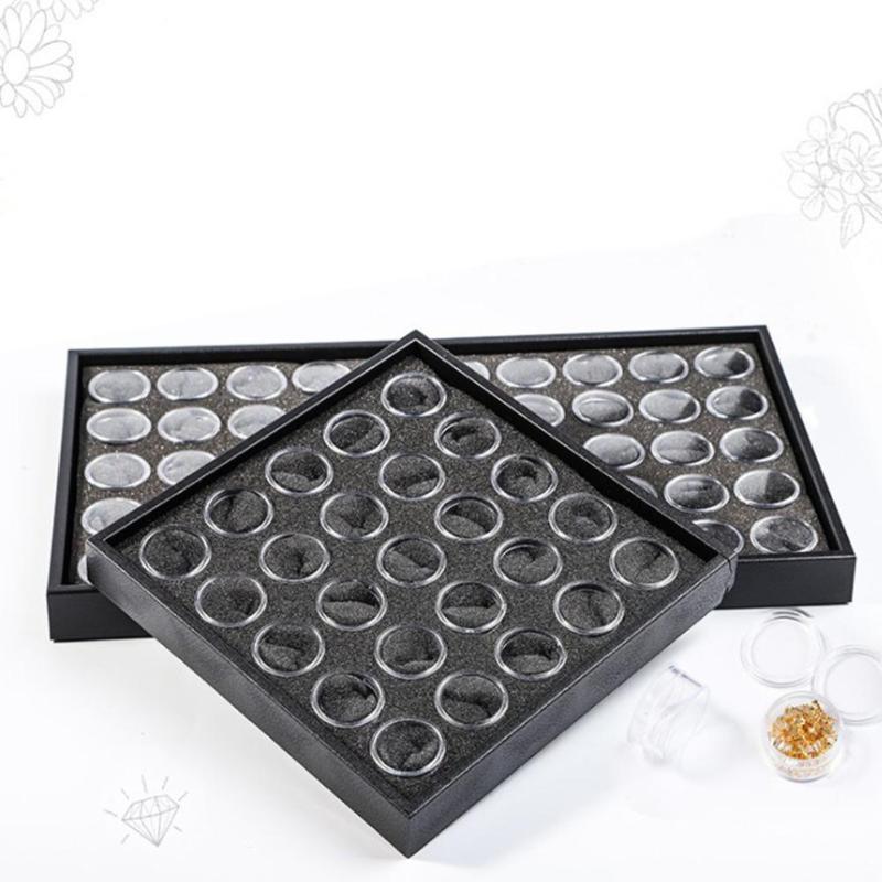 

25/50 Grids Nail Tips Jewelry Powder Rhinestones Tools Storage Box Case Holder