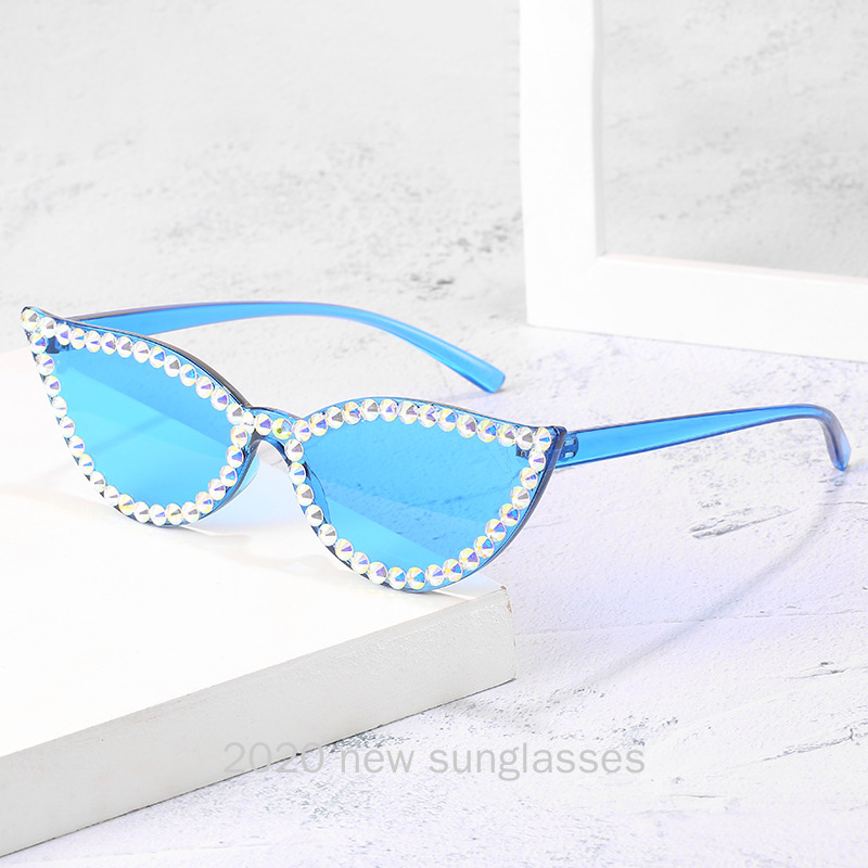 

2020 Newest Vintage Fashion Oversized Rimless Sunglasses Women Design Sexy Diamond Square Sun Glasses NX
