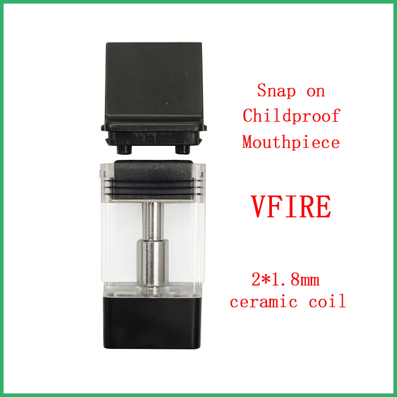 

VFIRE Disposable Vape PODS Childproof Lock Snap On Mouthpiece Ceramic Coil Vape Pen Cartridge Leakproof Pod Pens