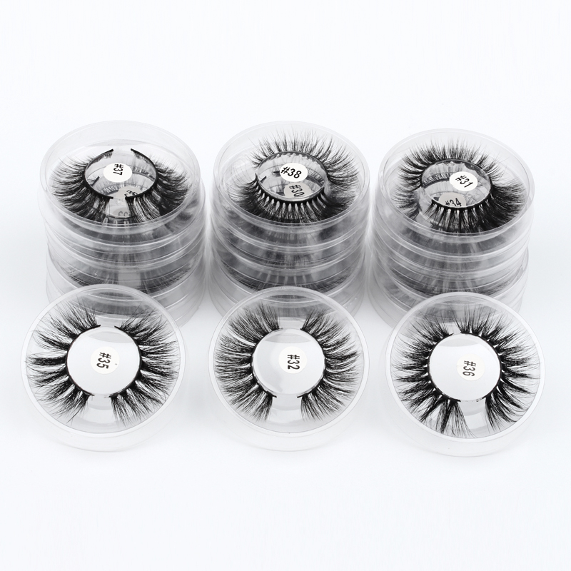 

wholesale 20/30/50/100PCS bulk 3d mink eyelashes fluffy wispy lashes natural long false eyelashes round cases fake lash makeup