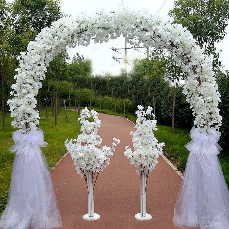 

2.5m metal wedding iron arch stand decorative artificial flower cherry blossom DIY for wedding arch backdrop party road guide, Single tube arch