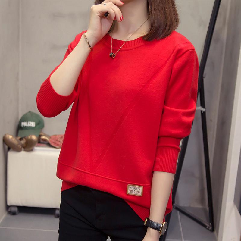 

Plus Size Knitted Solid Color Sweaters Women Casual Long Sleeve Pullover Knittwear Tops 2020 Autumn Clothes Loose Ladies Jumpers, Green