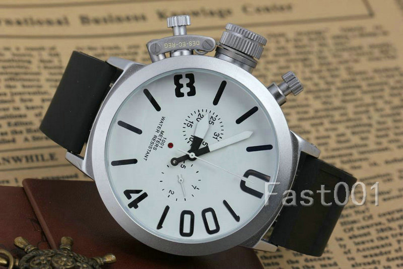 

Silvery Case Luxury Men's watch Sports 50mm Big Boat Silver Rubber Classic Automatic movement Mechanical U designer Watches wristwatches