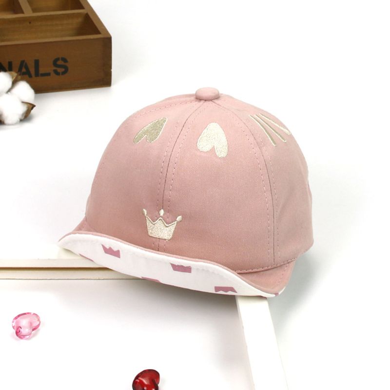 

Cute Heart Crown Baby Girl Hats Cotton Baby Accessories Newborn Toddler Baseball Cap Adjustable Summer New Hats CORB, Pk