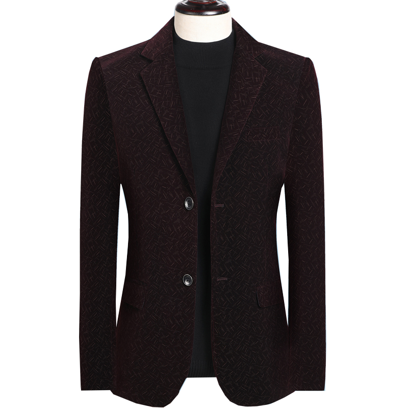 

fashion dot printed men stripe suit blazer jacket plus size 5xl single breasted slim fit blazers men, Navy blue