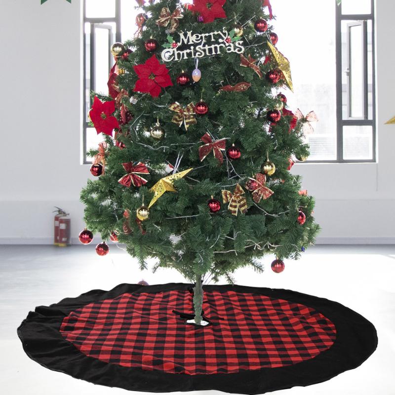 

122cm Christmas Tree Skirt Merry Christmas Decoration Fur Carpet Tree Home Party New Year Decor Supplies 2020
