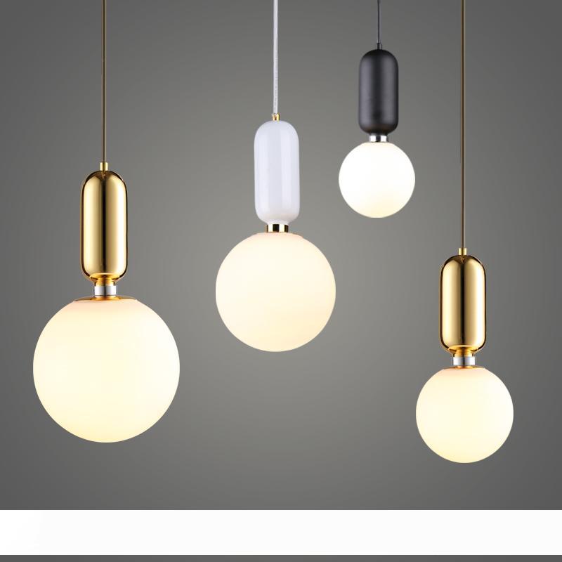 

Postmodern Dining Hallway Chandelier Corridor Hallway led Lamp Nordic Simple Bar Table Bedside Single Glass Ball Chandelier