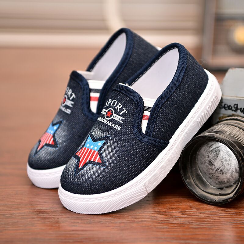 

Children Shoes New Kids Canvas Sneakers Baby Toddler Girls Flat Shoes For Infant Boys Running Sport Denim Casual Student Loafer, Blue
